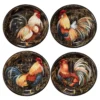 Certified International Gilded Rooster 4-piece Soup / Pasta Bowl Set