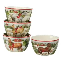 Certified International Christmas On The Farm 4-pc. Ice Cream Bowl Set