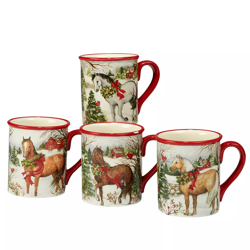 Certified International Christmas On The Farm 4-pc. Mug Set 1 Certified International Christmas On The Farm 4-pc. Mug Set