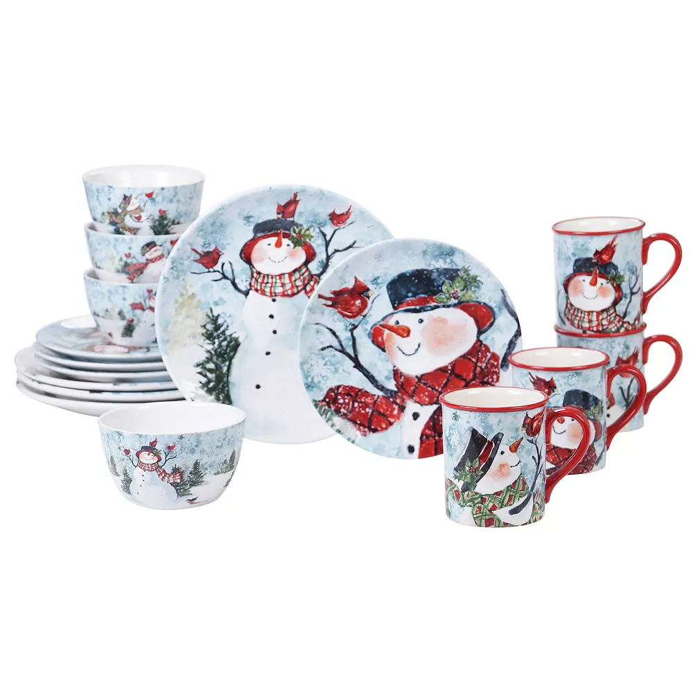 Certified International Watercolor Snowman 16-pc. Dinnerware Set 1 Certified International Watercolor Snowman 16-pc. Dinnerware Set