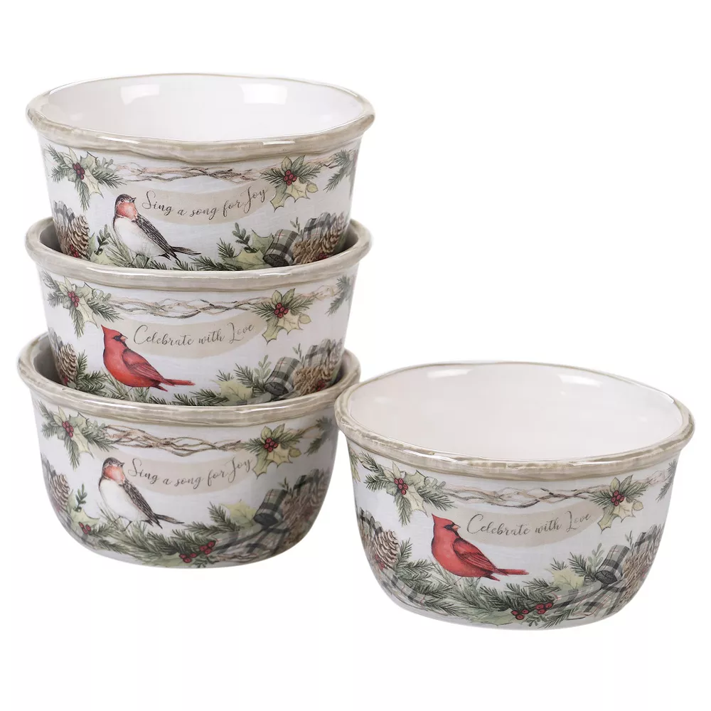 Certified International Holly & Ivy 4-pc. Ice Cream Bowl Set 1 Certified International Holly & Ivy 4-pc. Ice Cream Bowl Set