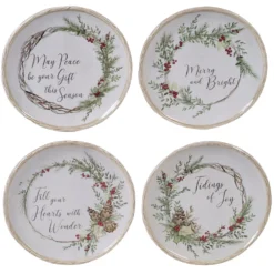 Certified International Holly & Ivy 4-pc. Canape Plate Set