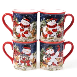 Certified International Magic Of Christmas Snowman 4-pc. Mug Set