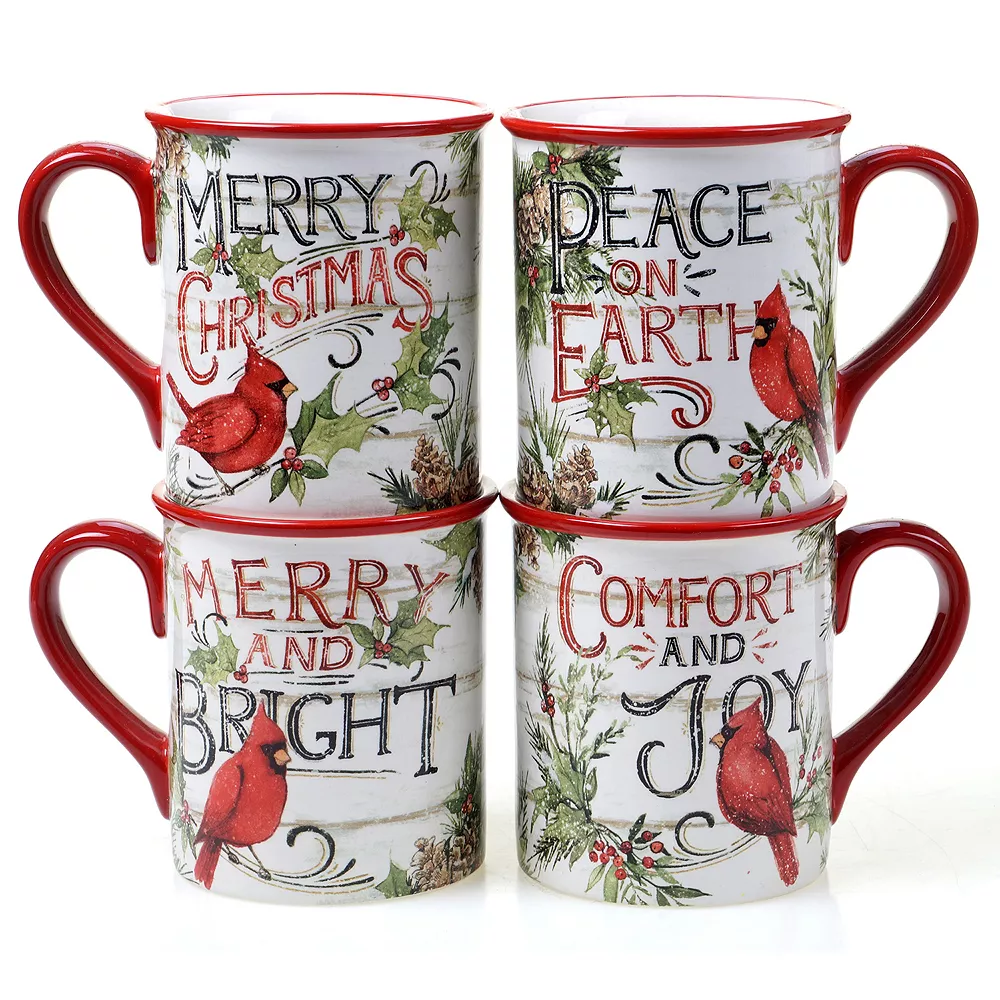 Certified International Evergreen Christmas 4-pc. Mug Set 1 Certified International Evergreen Christmas 4-pc. Mug Set