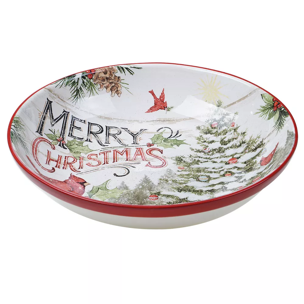 Certified International Evergreen Christmas Serving Bowl 1 Certified International Evergreen Christmas Serving Bowl