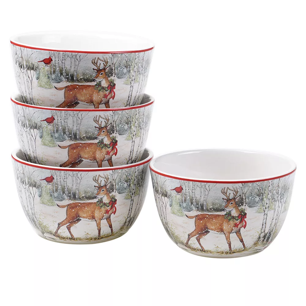 Certified International Winter Forest 4-pc. Ice Cream Bowl Set 1 Certified International Winter Forest 4-pc. Ice Cream Bowl Set