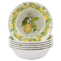 Certified International Lemon Zest 6-pc. Melamine All-Purpose Bowl Set