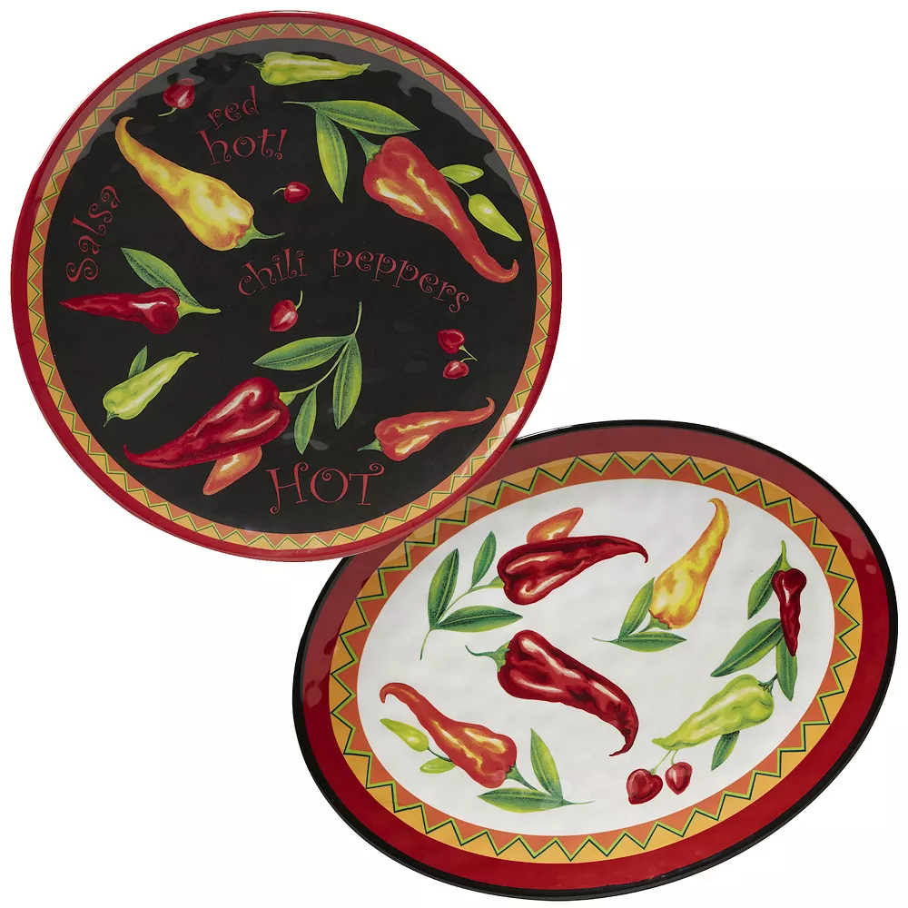 Certified International Red Hot 2-pc. Melamine Platter Set 1 Certified International Red Hot 2-pc. Melamine Platter Set