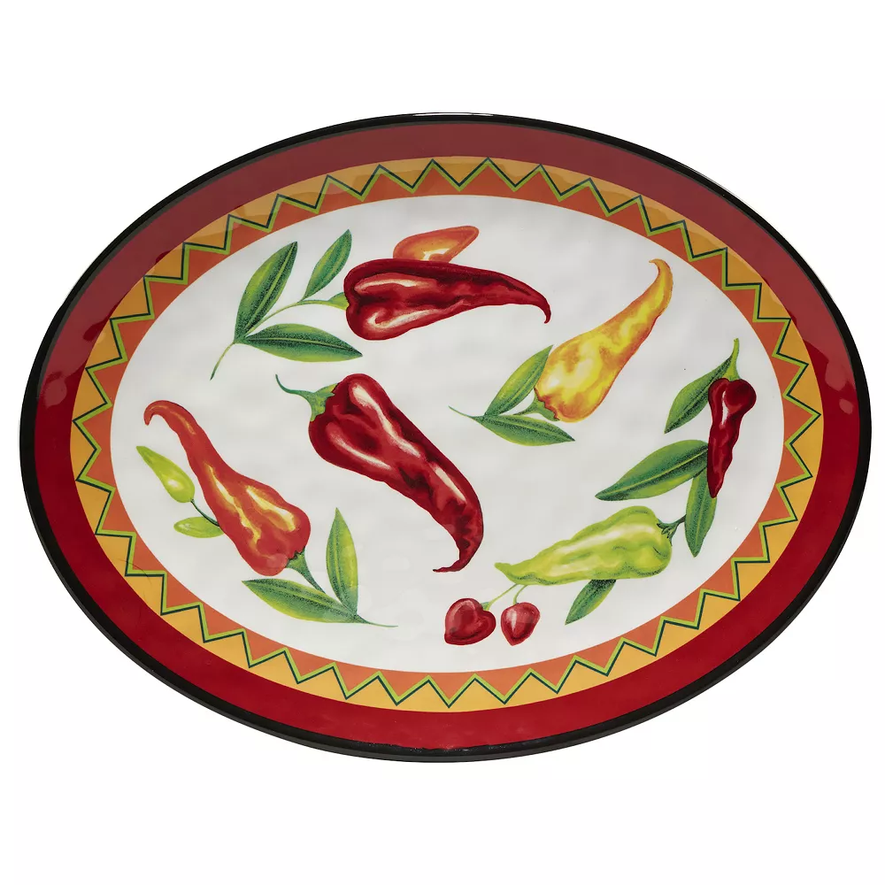 Certified International Red Hot 2-pc. Melamine Platter Set 2 Certified International Red Hot 2-pc. Melamine Platter Set - Image 2