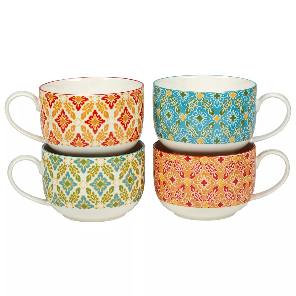 Certified International Damask Floral 4-pc. Jumbo Cup Set 1 Certified International Damask Floral 4-pc. Jumbo Cup Set