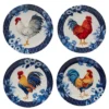 Certified International Indigo Rooster 4-pc. Dinner Plate Set