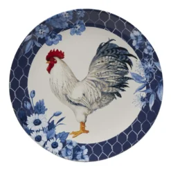 Certified International Indigo Rooster 4-pc. Dinner Plate Set -tableware 4987914 ALT