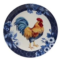 Certified International Indigo Rooster 4-pc. Dinner Plate Set -tableware 4987914 ALT3