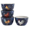 Certified International Indigo Rooster 4-pc. Ice Cream Bowl Set