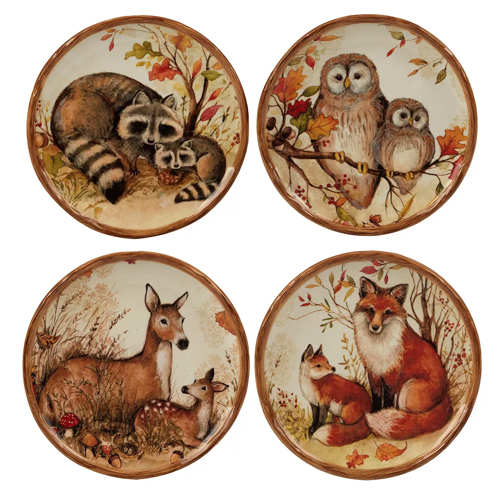 Certified International Pine Forest 4-pc. Canape Plate Set 2 Certified International Pine Forest 4-pc. Canape Plate Set - Image 2