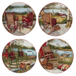 Certified International Lake Retreat 4-pc. Dessert Plate Set