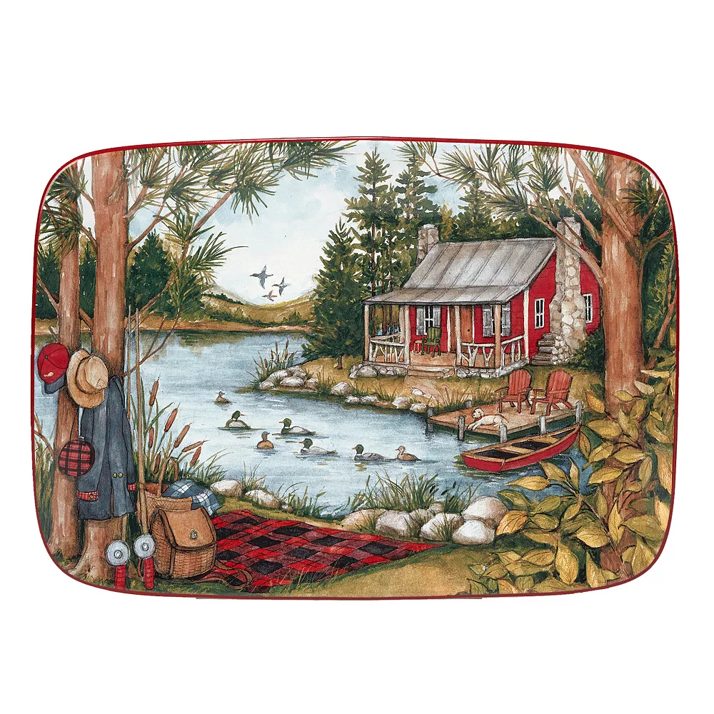 Certified International Lake Retreat Rectangle Platter 2 Certified International Lake Retreat Rectangle Platter - Image 2