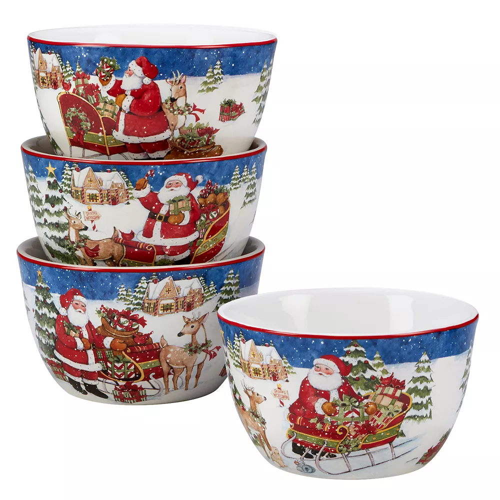 Certified International Santa's Workshop 4-pc. Ice Cream Bowl Set 1 Certified International Santa's Workshop 4-pc. Ice Cream Bowl Set
