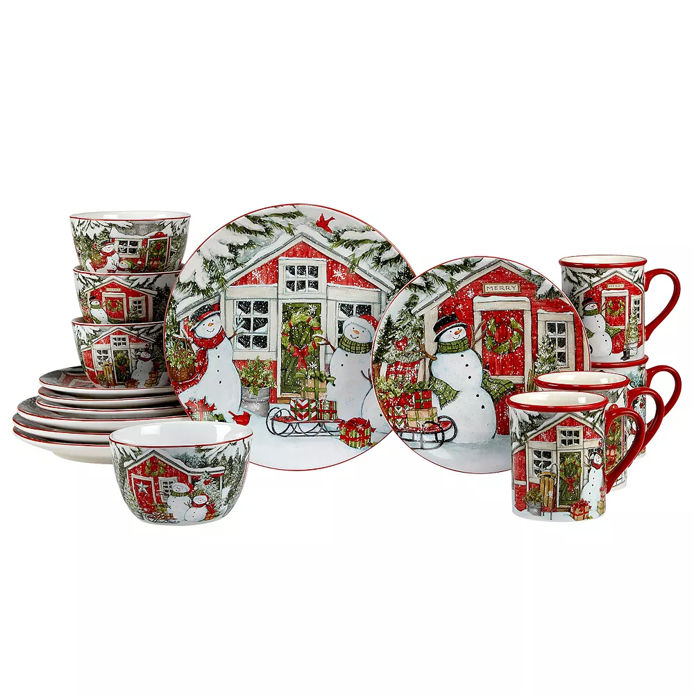 Certified International Snowman's Farmhouse 16-pc. Dinnerware Set 1 Certified International Snowman's Farmhouse 16-pc. Dinnerware Set
