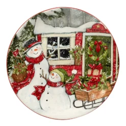 Certified International Snowman's Farmhouse 4-pc. Dessert Plate Set -tableware 5178445 ALT2