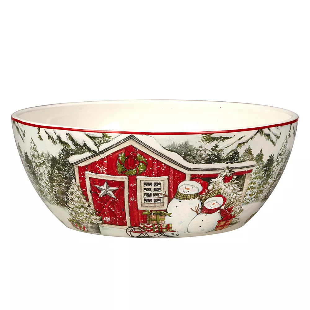 Certified International Snowman's Farmhouse Deep Bowl 1 Certified International Snowman's Farmhouse Deep Bowl