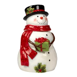 Certified International Snowman's Farmhouse 3D Santa Cookie Jar
