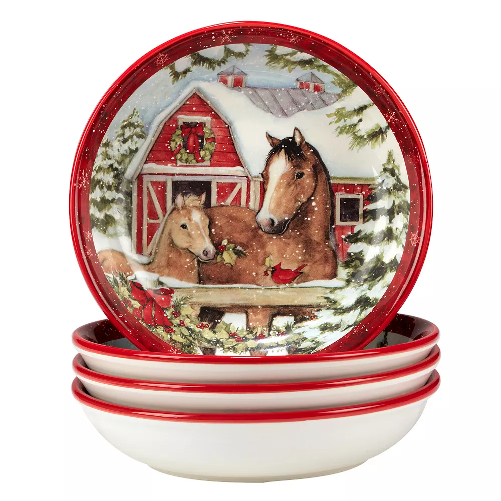 Certified International Homestead Christmas 4-pc. Soup Bowl Set 1 Certified International Homestead Christmas 4-pc. Soup Bowl Set
