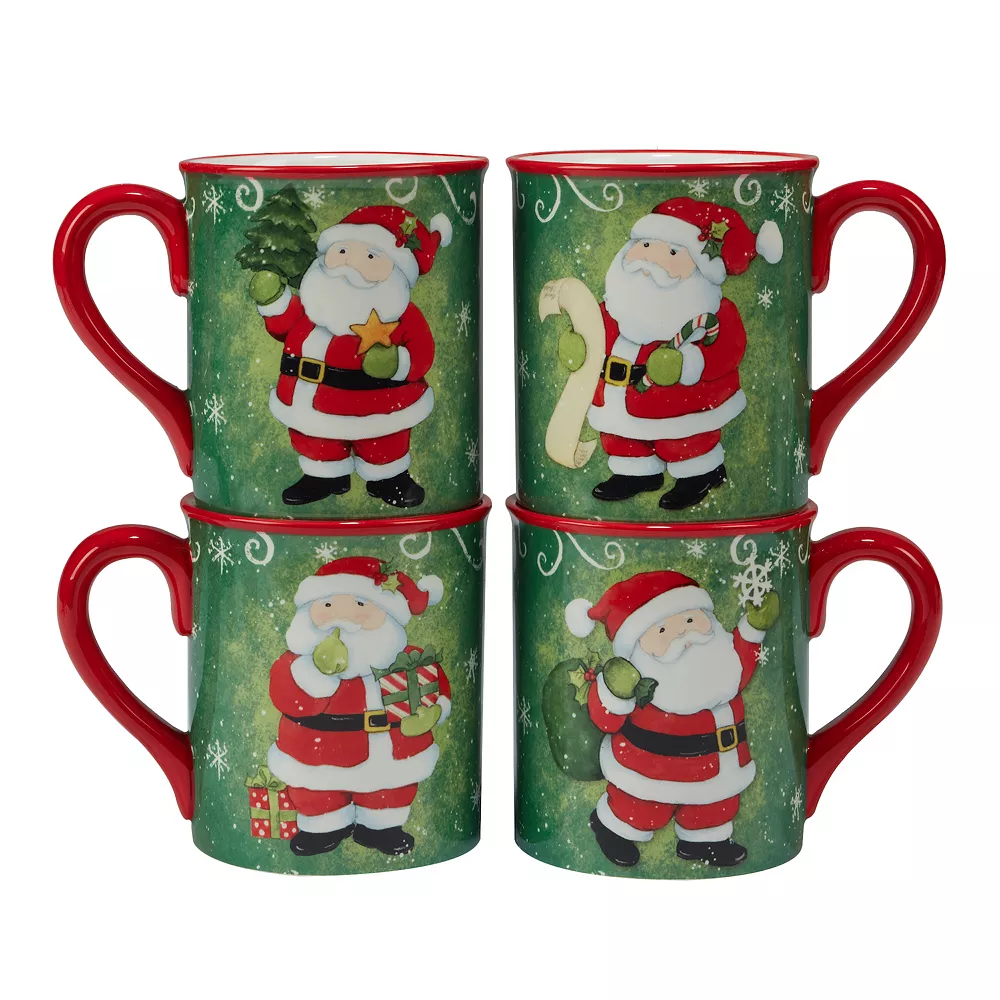 Certified International Holiday Magic Santa 4-pc. Mug Set 1 Certified International Holiday Magic Santa 4-pc. Mug Set