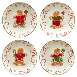 Certified International Holiday Magic Gingerbread 4-pc. Dessert Set