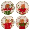 Certified International Holiday Magic Gingerbread 4-pc. Canape Plate Set