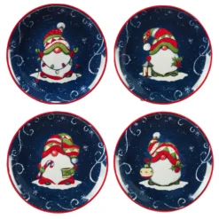 Certified International Holiday Magic Gnomes 4-pc. Dessert Plate Set