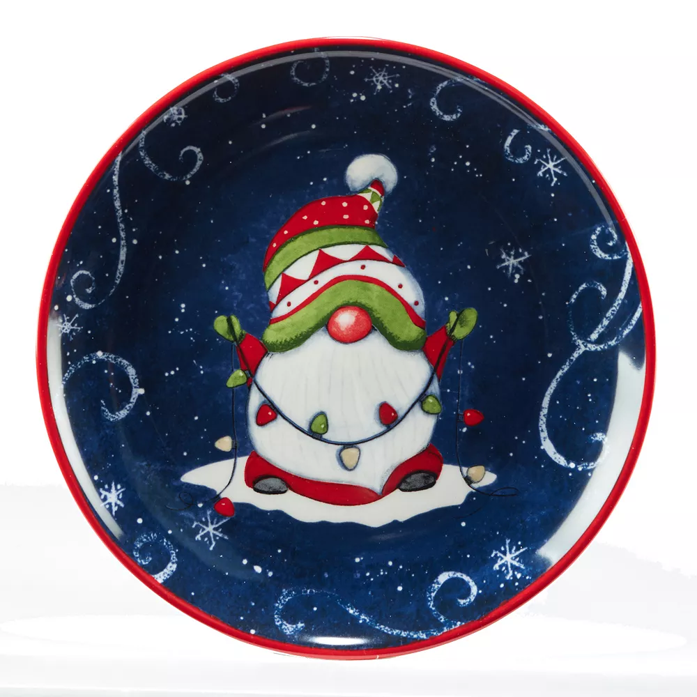 Certified International Holiday Magic Gnomes 4-pc. Dessert Plate Set 4 Certified International Holiday Magic Gnomes 4-pc. Dessert Plate Set - Image 4