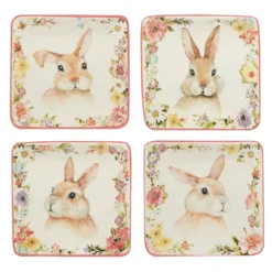 Certified International Easter Garden 4-pc. Canape Plate Set