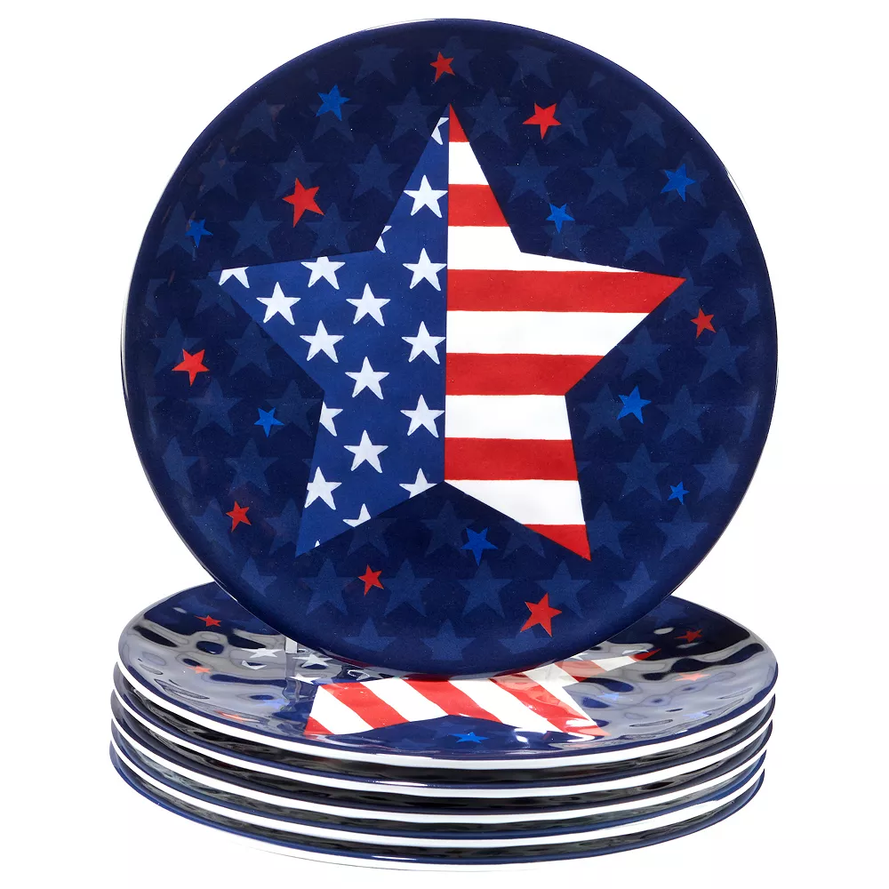 Certified International Stars & Stripes 6-pc. Salad Plate Set 1 Certified International Stars & Stripes 6-pc. Salad Plate Set