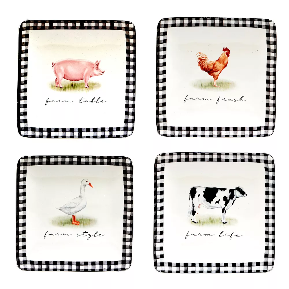 Certified International On The Farm 4-pc. Canape Plate Set 1 Certified International On The Farm 4-pc. Canape Plate Set