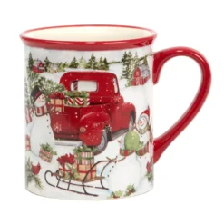 Certified International Red Truck Snowman 4-pc. Mug Set -tableware 5829252 ALT2