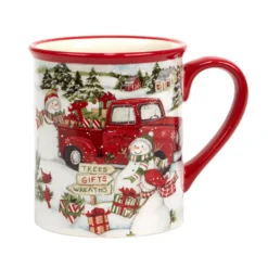 Certified International Red Truck Snowman 4-pc. Mug Set -tableware 5829252 ALT3
