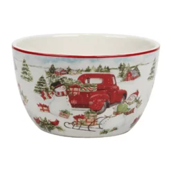 Certified International Red Truck Snowman 4-pc. Ice Cream Bowl Set -tableware 5829254 ALT2