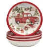 Certified International Red Truck Snowman 4-pc. Soup Bowl Set