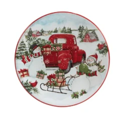 Certified International Red Truck Snowman 4-pc. Canape Plate Set 7 Certified International Red Truck Snowman 4-pc. Canape Plate Set -tableware 5829258 ALT2
