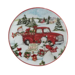 Certified International Red Truck Snowman 4-pc. Canape Plate Set 9 Certified International Red Truck Snowman 4-pc. Canape Plate Set -tableware 5829258 ALT4