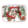 Certified International Red Truck Snowman Rectangle Serving Platter
