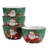 Certified International Christmas Lodge Santa 4-pc. Ice Cream Bowl Set