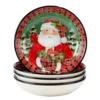 Certified International Christmas Lodge Santa 4-pc. Soup Bowl Set