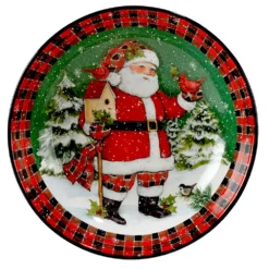 Certified International Christmas Lodge Santa Serving Bowl