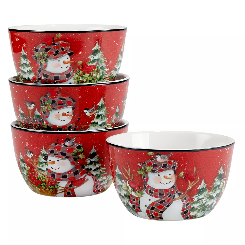 Certified International Christmas Lodge Snowman 4-pc. Ice Cream Bowl Set 1 Certified International Christmas Lodge Snowman 4-pc. Ice Cream Bowl Set