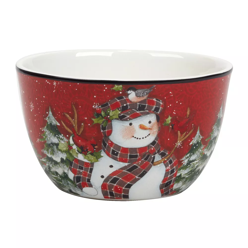 Certified International Christmas Lodge Snowman 4-pc. Ice Cream Bowl Set 2 Certified International Christmas Lodge Snowman 4-pc. Ice Cream Bowl Set - Image 2