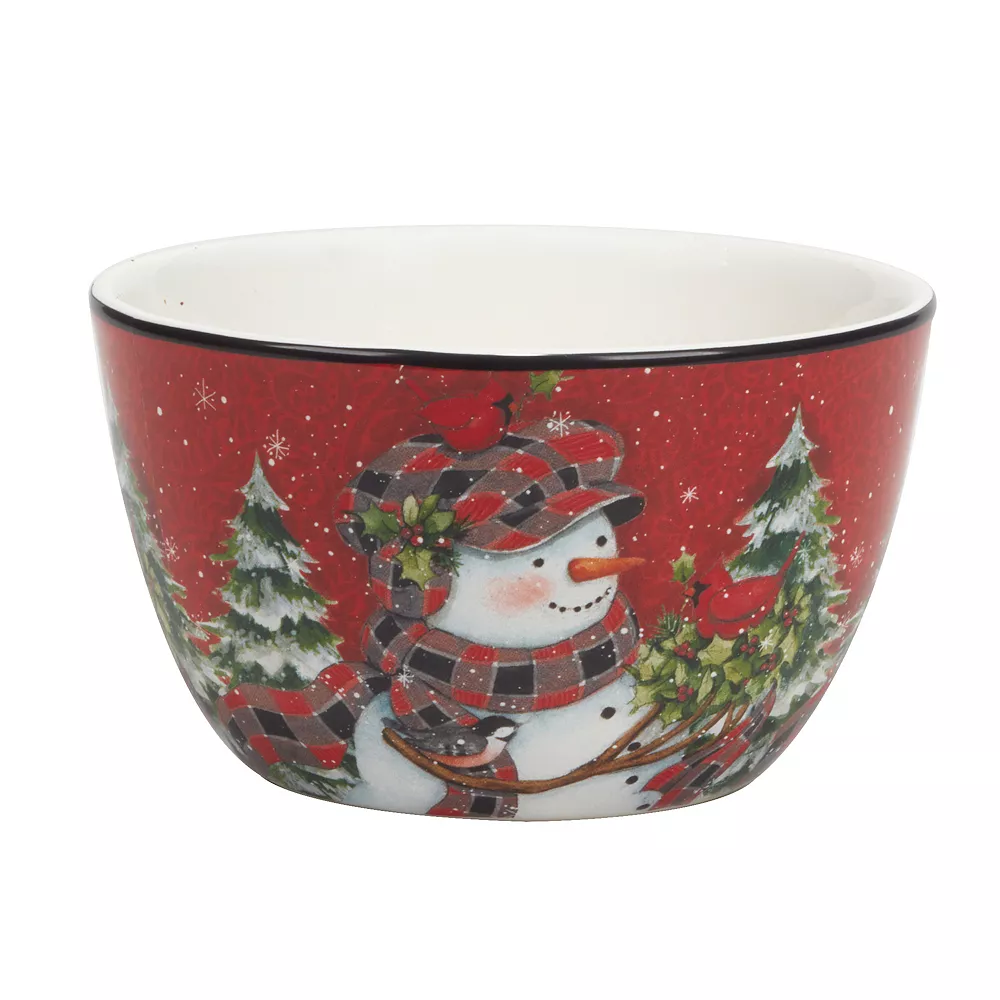 Certified International Christmas Lodge Snowman 4-pc. Ice Cream Bowl Set 3 Certified International Christmas Lodge Snowman 4-pc. Ice Cream Bowl Set - Image 3