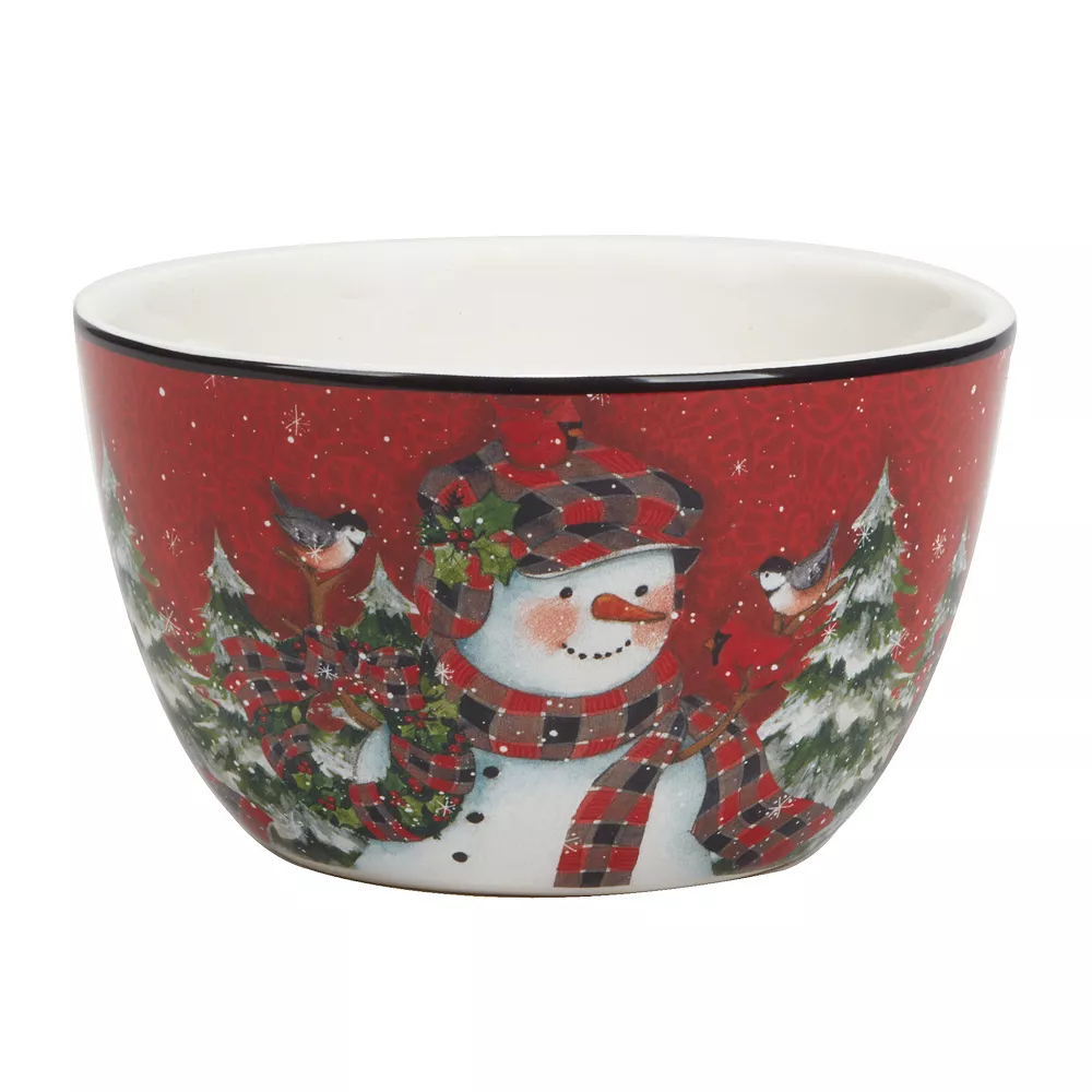 Certified International Christmas Lodge Snowman 4-pc. Ice Cream Bowl Set 5 Certified International Christmas Lodge Snowman 4-pc. Ice Cream Bowl Set - Image 5