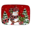 Certified International Christmas Lodge Snowman Rectangle Serving Platter